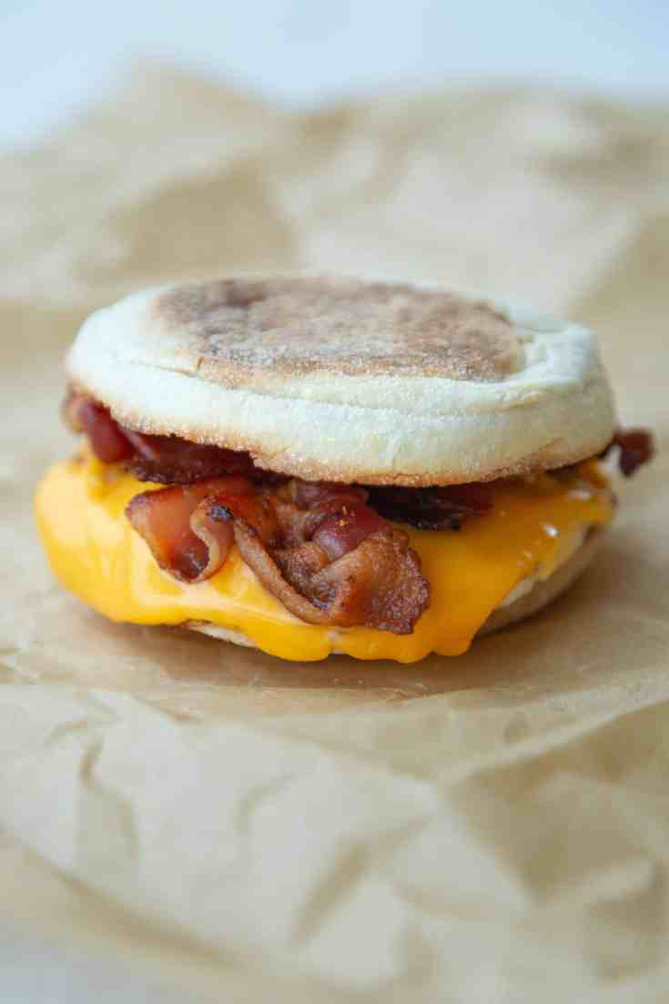 Bacon egg and cheese english muffin
