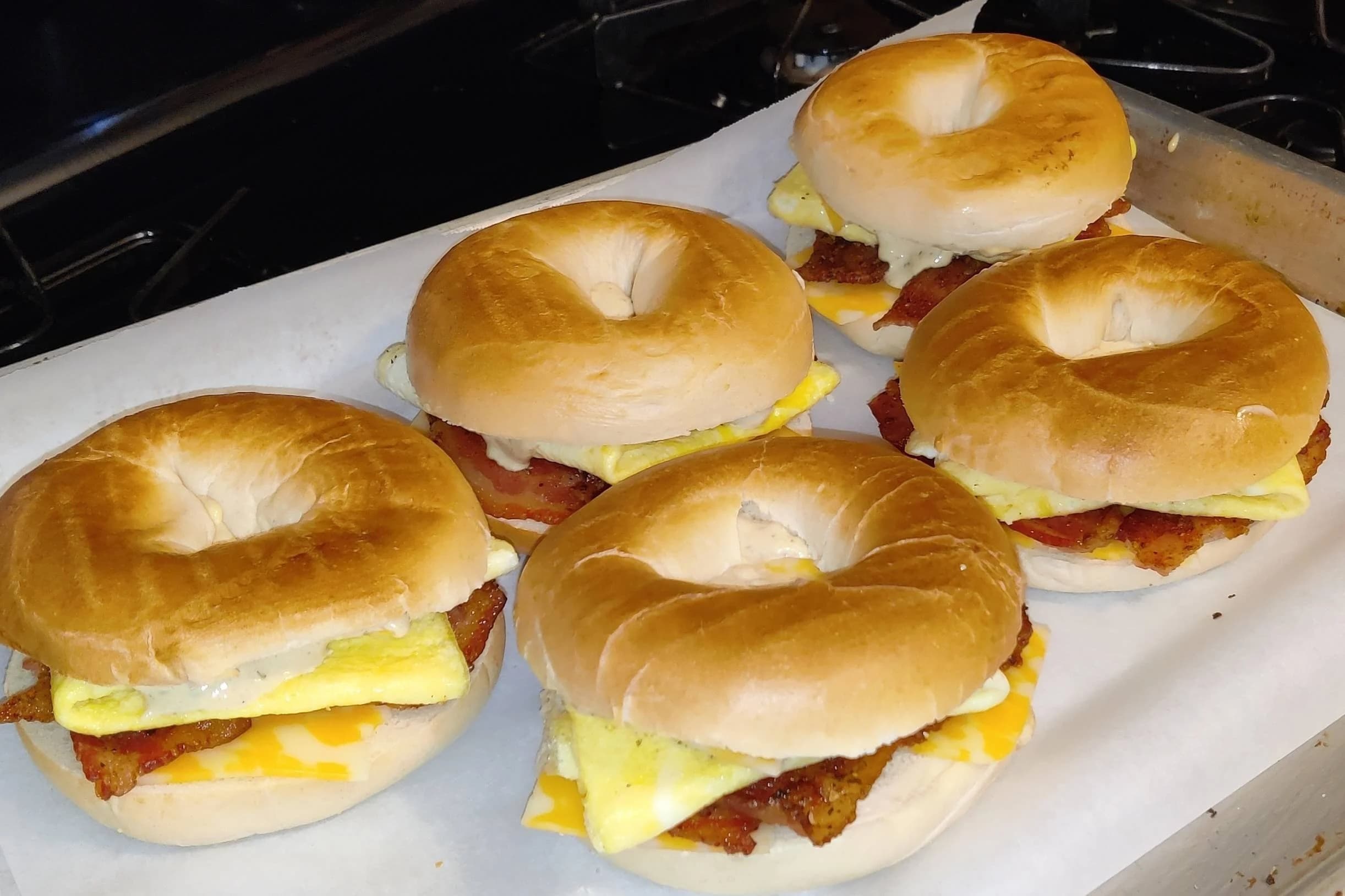 Bacon egg and cheese Bagel